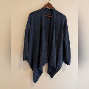 Bryn Walker Open Front Blue Cardigan Lagenlook Draped Cozy Small